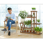 Espositore per fiori in legno per piante Scaffale per scaffali in legno, without Wheel