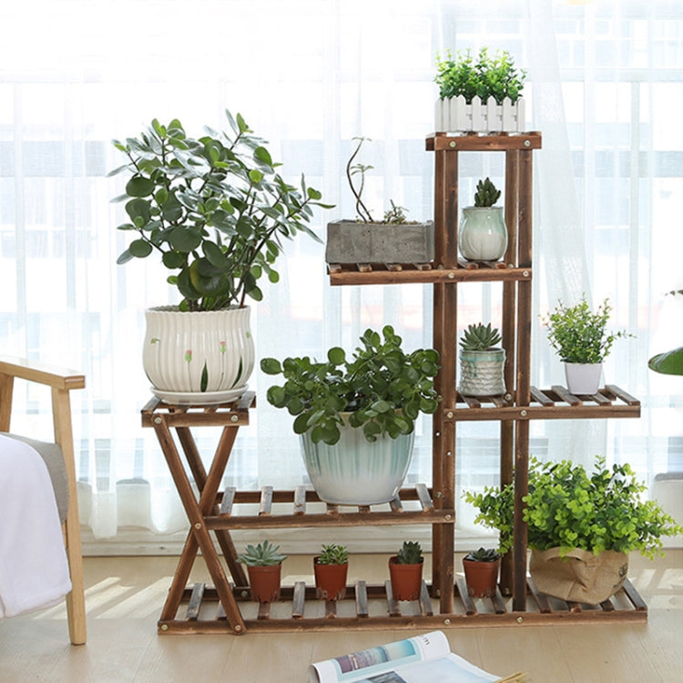 Espositore per fiori in legno per piante Scaffale per scaffali in legno, without Wheel