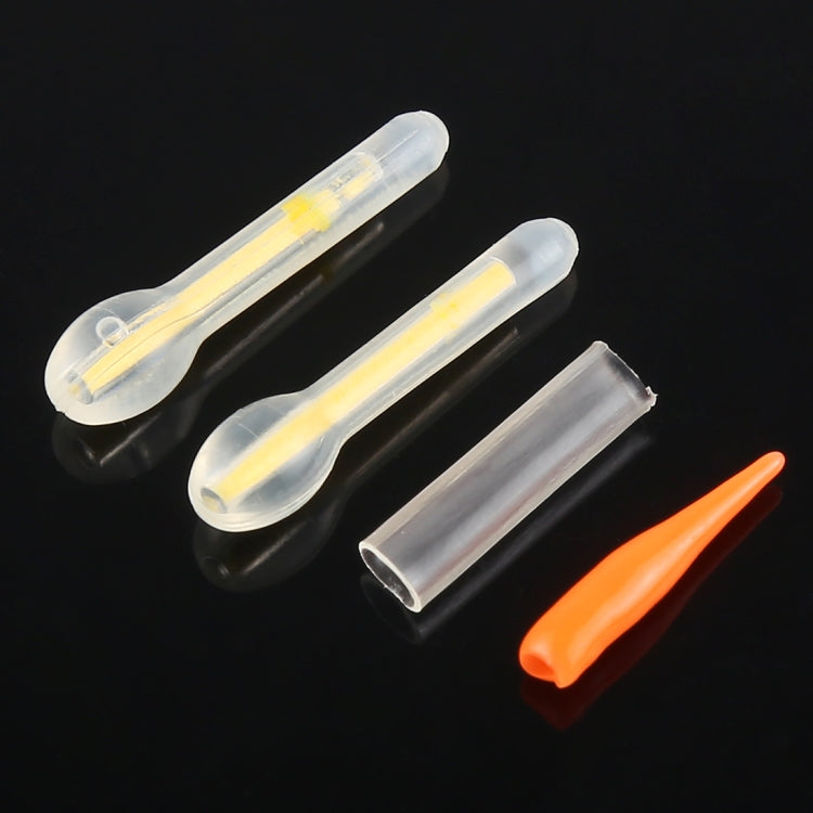 Bastone luminoso da pesca notturno galleggiante a forma di lampadina da 10 pezzi, visibilità: 30 m, dimensioni: 3,0 x 25 mm, Bulb Shape, Visibility: 30m