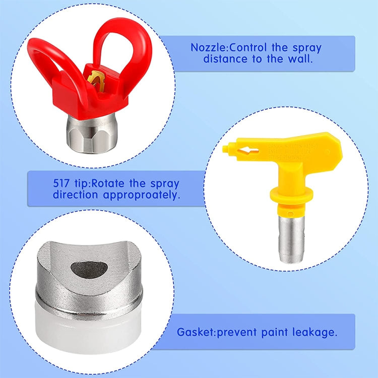 Pistola a spruzzo per spruzzatore airless ad alta pressione, supporto per ugello e set di ugelli, accessori per spruzzatore per spruzzatore di vernice