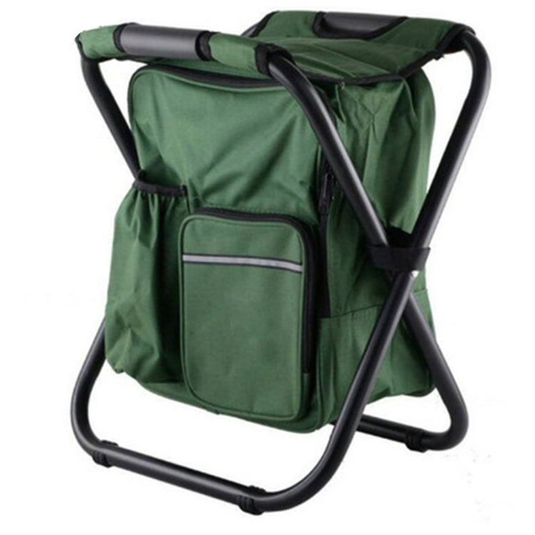 Sedia da campeggio pieghevole portatile per esterni Sedia da spiaggia per pesca leggera Sedia pieghevole in tubo di acciaio inossidabile con borsa del ghiaccio, Stainless Steel Folding Chair(Black), Stainless Steel Folding Chair(Green)                 ...