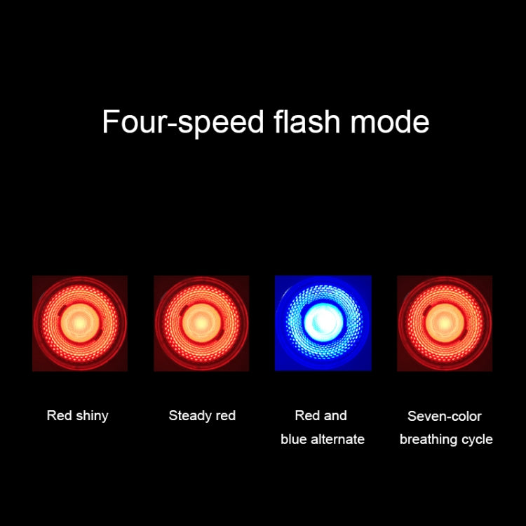 Fanale posteriore ad alta luminosità per bicicletta a sette colori impermeabile A0 IPX5, Charging High Brightness Taillight