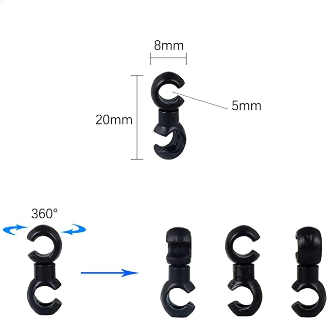 20 clip stile S per cavo freno MTB ZTTO per bicicletta, consegna colore casuale, ZTTO S Bicycle Style Clips