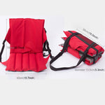 Cuscino da seduta pieghevole da esterno con schienale, dimensioni: 78*40*2 cm, CLS Folding Stool(Red), Folding Seat(Black)