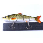 HENGJIA JM022-X 12 cm 16,8 g Esche artificiali in plastica multi-sezione con esche artificiali con amo triplo, consegna colore casuale, JM022-X 12cm