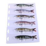 HENGJIA JM024-X 6# 13,6 cm 18,7 g Esche artificiali in plastica multi-sezione con esche artificiali con amo triplo, consegna colore casuale, JM024-X 6# 13.6cm