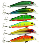 HENGJIA 6 PZ 8,5 cm 8,9 g Minnow Esche rigide in plastica Set di esche da pesca Esche per attrezzatura da pesca, 6 PCS 8.5cm 8.9g