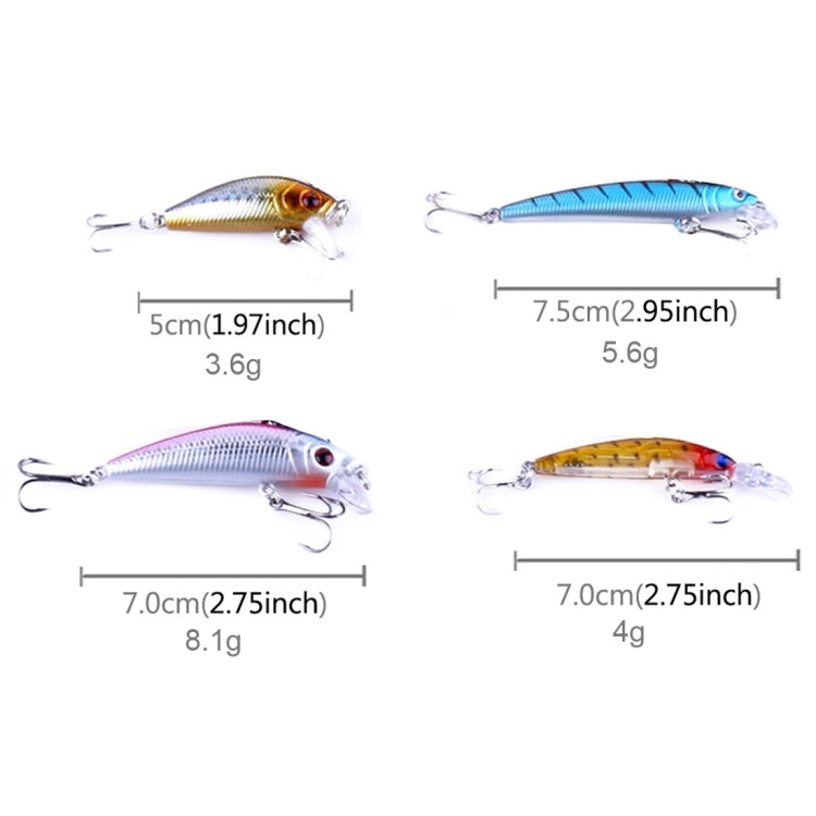 HENGJIA 26 pezzi di esche da pesca per pesciolini Set 4 modelli attrezzatura da pesca esca dura in plastica, 26 PCS