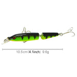 HENGJIA 5 pezzi 10,5 cm 9,6 g esche rigide in plastica a 2 sezioni esche da pesca set esche per attrezzatura, 10.5cm 9.6g