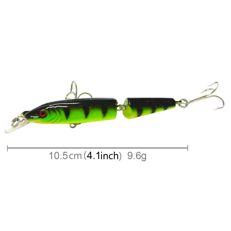 HENGJIA 5 pezzi 10,5 cm 9,6 g esche rigide in plastica a 2 sezioni esche da pesca set esche per attrezzatura, 10.5cm 9.6g