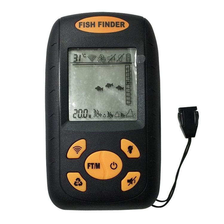 Ecoscandaglio portatile ad ultrasuoni, ecoscandaglio per profondità e temperatura dell'acqua con trasduttore del sensore sonar cablato e display LCD, Fish Finder  Black