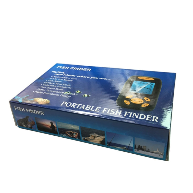 Ecoscandaglio portatile ad ultrasuoni, ecoscandaglio per profondità e temperatura dell'acqua con trasduttore del sensore sonar cablato e display LCD, Fish Finder  Black