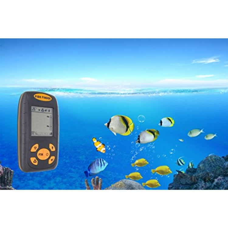Ecoscandaglio portatile ad ultrasuoni, ecoscandaglio per profondità e temperatura dell'acqua con trasduttore del sensore sonar cablato e display LCD, Fish Finder  Black