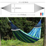 Amaca da spiaggia portatile con amaca in tela per due persone resistente al ribaltamento e lettino da spiaggia con bastoncini di legno, dimensioni: 190 x 150 cm, Size: 190 x 150cm(Blue), Size:190 x 150cm(Red)
