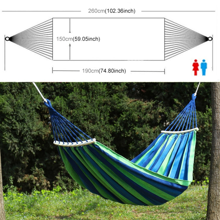 Amaca da spiaggia portatile con amaca in tela per due persone resistente al ribaltamento e lettino da spiaggia con bastoncini di legno, dimensioni: 190 x 150 cm, Size: 190 x 150cm(Blue), Size:190 x 150cm(Red)