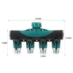 Irrigatore per acqua da giardino multifunzione 4 in 1 Valvola per irrigazione del prato Regolatore di divisione dell'acqua Shunt per tubo dell'acqua, spina europea, EU Plug