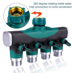 Irrigatore per acqua da giardino multifunzione 4 in 1 Valvola per irrigazione del prato Regolatore di divisione dell'acqua Shunt per tubo dell'acqua, spina europea, EU Plug
