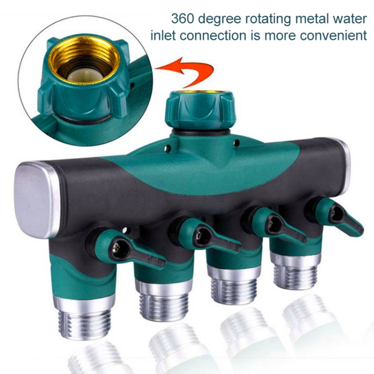 Irrigatore per acqua da giardino multifunzione 4 in 1 Valvola per irrigazione del prato Regolatore di divisione dell'acqua Shunt per tubo dell'acqua, spina europea, EU Plug
