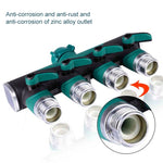Irrigatore per acqua da giardino multifunzione 4 in 1 Valvola per irrigazione del prato Regolatore di divisione dell'acqua Shunt per tubo dell'acqua, spina europea, EU Plug