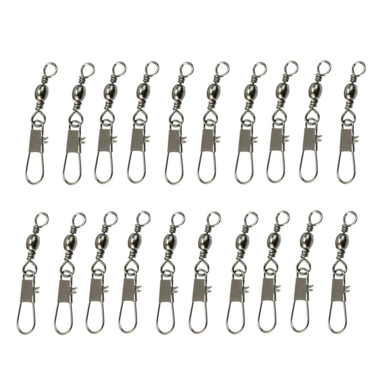 Connettori da pesca 8# 3,5 cm con girella e anello elastico 20 pe