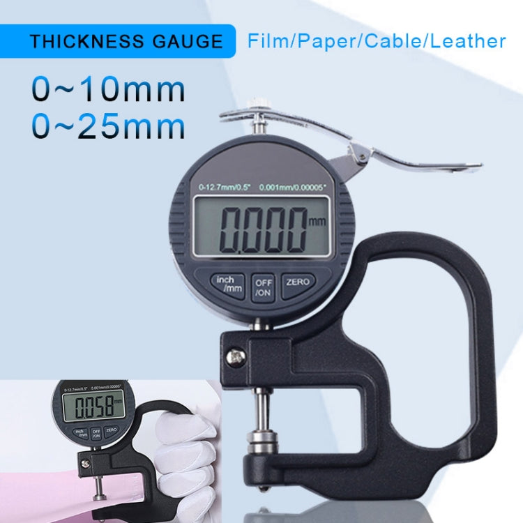 Micrometer Thickness Gauge with Digital Display, Range 0-25mm