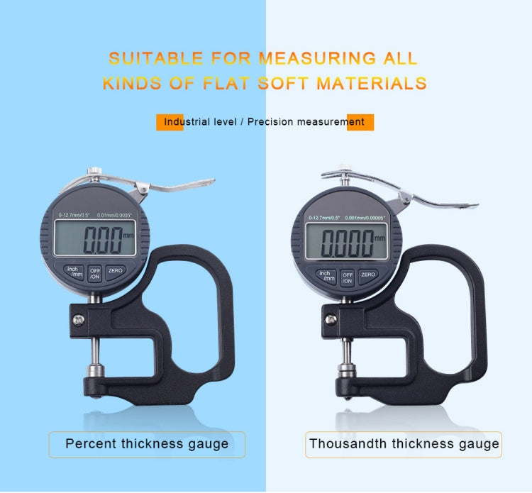 Digital Display Percent Thickness Gauge with 30mm Probe, Range 0-25mm