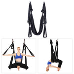 Amaca yoga aerea con 6 maniglie per bodybuilding, verticale, inelasticità