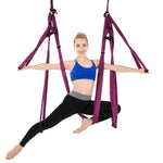 Amaca yoga aerea con 6 maniglie per bodybuilding, verticale, inelasticità