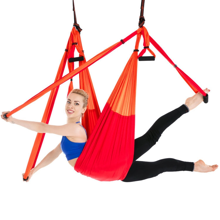 Amaca yoga aerea con 6 maniglie per bodybuilding, verticale, inelasticità
