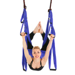 Amaca yoga aerea con 6 maniglie per bodybuilding, verticale, inelasticità
