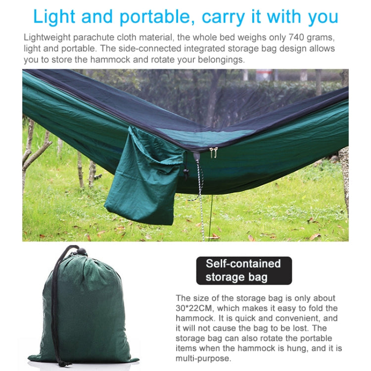 Amaca da paracadute portatile da esterno con zanzariere, Army Green, Black, Dark Blue + Baby Blue, Pink Blue, Green, Blue