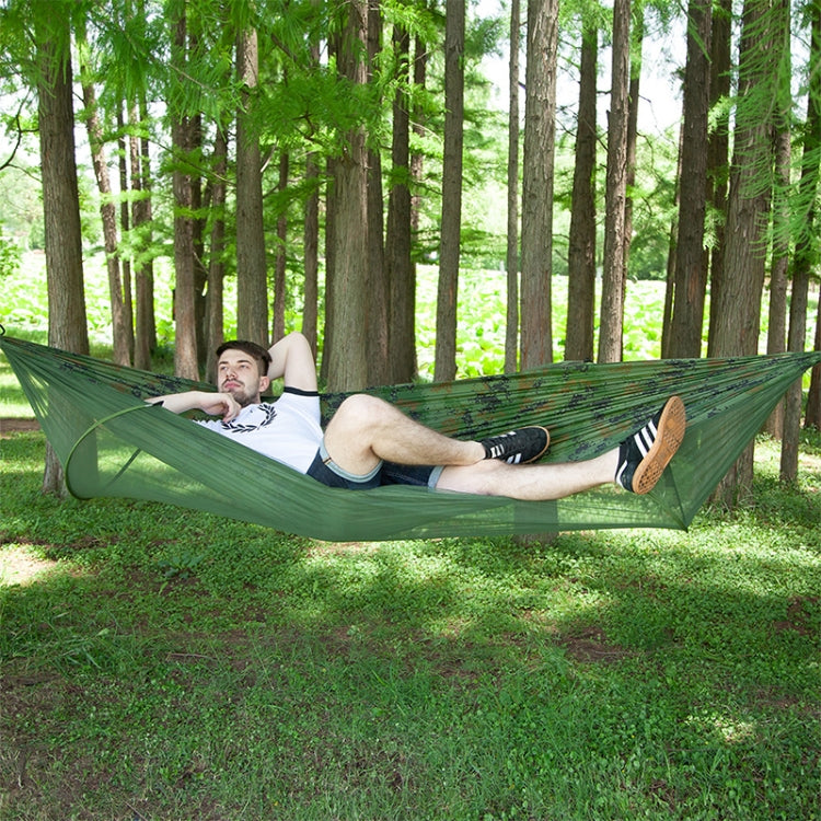 Amaca da paracadute in nylon completamente automatica da campeggio esterna portatile con zanzariere, dimensioni: 290 x 140 cm, 290x140cm Camouflage, 290x140cm Army Green, 290x140cm Black, 290x140cm Dark Blue, 290x140cm Dark Green, 290x140cm Pink Blue  ...