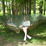 Amaca da paracadute in nylon completamente automatica da campeggio esterna portatile con zanzariere, dimensioni: 290 x 140 cm, 290x140cm Camouflage, 290x140cm Army Green, 290x140cm Black, 290x140cm Dark Blue, 290x140cm Dark Green, 290x140cm Pink Blue  ...