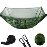 Amaca da paracadute in nylon completamente automatica da campeggio esterna portatile con zanzariere, dimensioni: 290 x 140 cm, 290x140cm Camouflage, 290x140cm Army Green, 290x140cm Black, 290x140cm Dark Blue, 290x140cm Dark Green, 290x140cm Pink Blue  ...