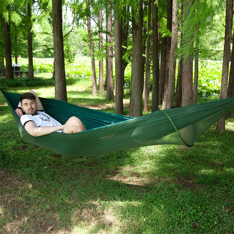 Amaca da paracadute in nylon completamente automatica da campeggio esterna portatile con zanzariere, dimensioni: 290 x 140 cm, 290x140cm Camouflage, 290x140cm Army Green, 290x140cm Black, 290x140cm Dark Blue, 290x140cm Dark Green, 290x140cm Pink Blue  ...