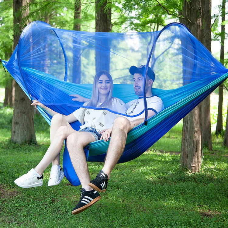 Amaca da paracadute in nylon completamente automatica da campeggio esterna portatile con zanzariere, dimensioni: 250 x 120 cm, 250x120cm Orange, 250x120cm Blue, 250x120cm Green, 250x120cm Pink Blue, 250x120cm Dark Green, 250x120cm Dark Blue            ...