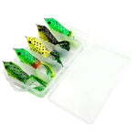 HENGJIA 5 pezzi esche morbide esche da pesca a colpo d'acqua esche per rane con scatola di plastica, Soft Baits Water-hit Fishing