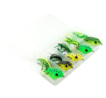 HENGJIA 5 pezzi esche morbide esche da pesca a colpo d'acqua esche per rane con scatola di plastica, Soft Baits Water-hit Fishing
