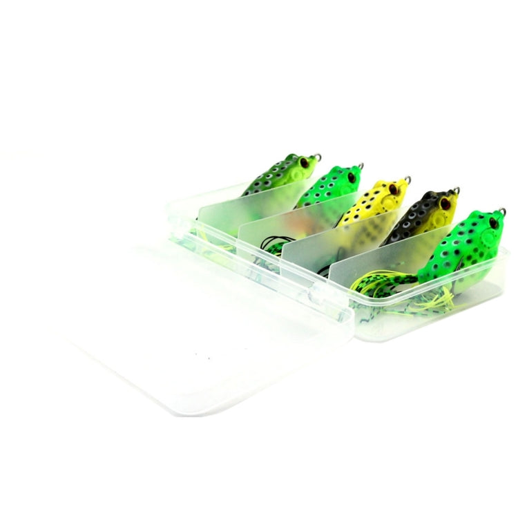 HENGJIA 5 pezzi esche morbide esche da pesca a colpo d'acqua esche per rane con scatola di plastica, Soft Baits Water-hit Fishing