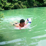 Aotu AT9024 Anello da nuoto in schiuma Anello salvavita per bambini dai 3 ai 10 anni, Blue, Red