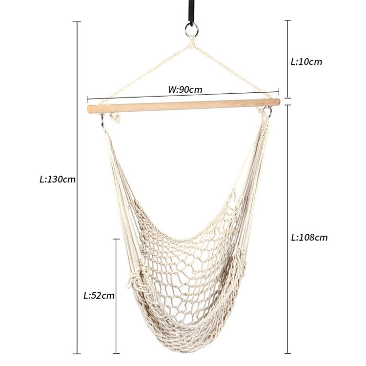 Aotu AT6732 Amaca per sedia sospesa con struttura altalena in rete di corda di cotone per esterni, dimensioni: 130x90 cm, Size: 130x90cm
