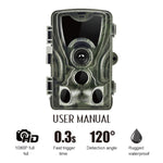 HC801A Telecamera da caccia da caccia di sicurezza per visione notturna IP65 impermeabile da 8 MP, programma Novatek 96650, grandangolo da 120 gradi, angolo di rilevamento PIR da 110 gradi, HC801A