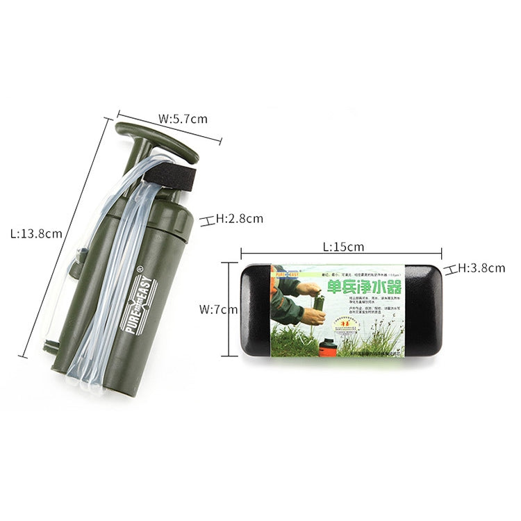 Aotu AT6630 Depuratore d'acqua portatile con filtro per soldato da campo all'aperto