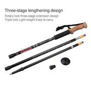 Aotu AT7551 Bastoncini da trekking in sughero da campeggio all'aperto in lega di alluminio da 135 cm, Black#135cm, Blue#135cm, Red#135cm, Silver#135cm