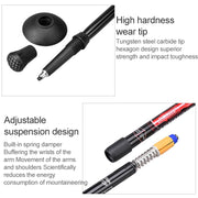 Aotu AT7551 Bastoncini da trekking in sughero da campeggio all'aperto in lega di alluminio da 135 cm, Black#135cm, Blue#135cm, Red#135cm, Silver#135cm