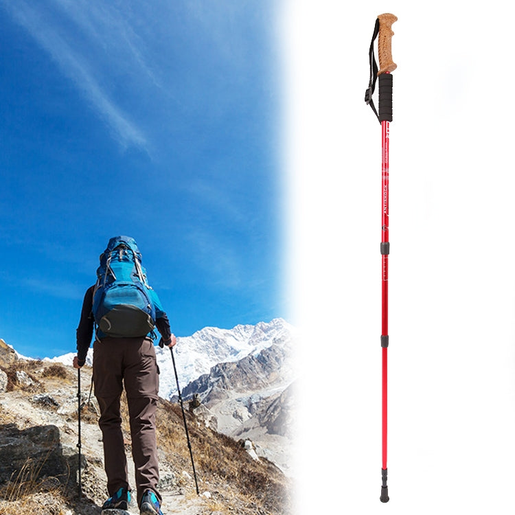Aotu AT7551 Bastoncini da trekking in sughero da campeggio all'aperto in lega di alluminio da 135 cm, Black#135cm, Blue#135cm, Red#135cm, Silver#135cm