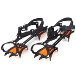 Aotu AT8701 Un paio di coperture per scarpe da arrampicata su neve antiscivolo con pinza per ghiaccio da 10 denti, 10 Teeth Orange, 10 Teeth Yellow