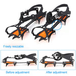 Aotu AT8701 Un paio di coperture per scarpe da arrampicata su neve antiscivolo con pinza per ghiaccio da 10 denti, 10 Teeth Orange, 10 Teeth Yellow