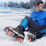 Aotu AT8701 Un paio di coperture per scarpe da arrampicata su neve antiscivolo con pinza per ghiaccio da 10 denti, 10 Teeth Orange, 10 Teeth Yellow