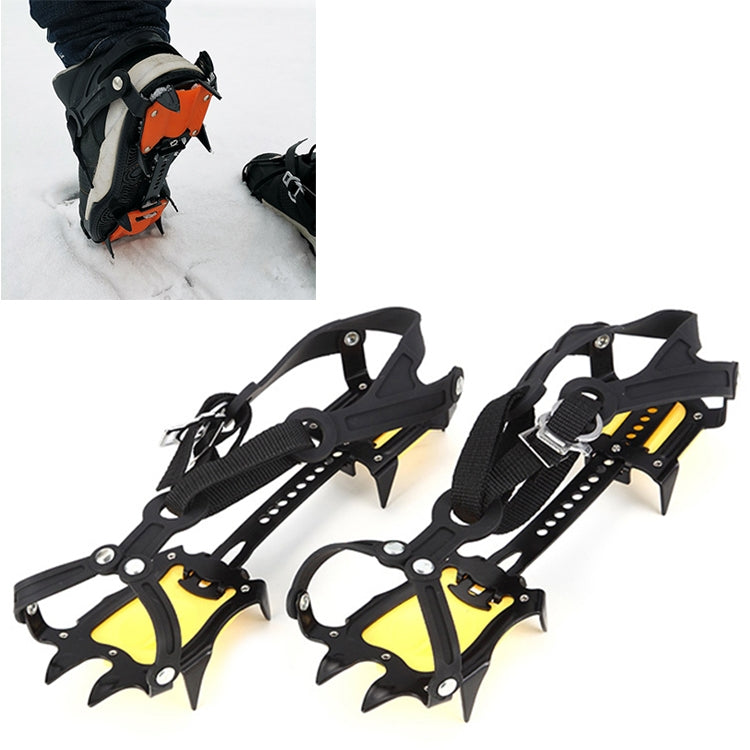 Aotu AT8701 Un paio di coperture per scarpe da arrampicata su neve antiscivolo con pinza per ghiaccio da 10 denti, 10 Teeth Orange, 10 Teeth Yellow
